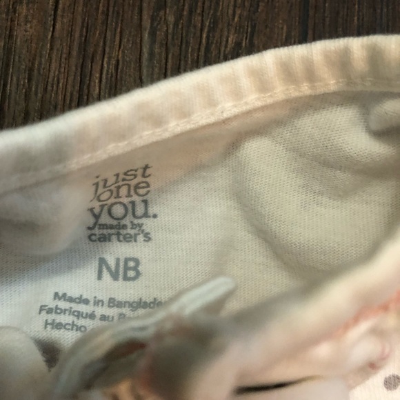 Just One You by Carter’s Baby Girl size Newborn Pink Cloud Footed Onesie Sleep - Picture 4 of 4